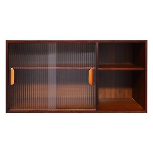 YIYIBYUS Small Kitchen Pantry Cabinet, Wall Sideboard with Glass Doors - 1 of 4