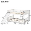 NicBex Bunk Bed with Convertible Slide,Low Bunk Bed with Ladder,White/Gray - 3 of 4