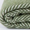 70" X 55" Pink And White Cotton Blend Woven Herringbone Plush Throw Blanket with Tassels - 4 of 4