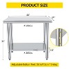 Stainless Steel Table, Heavy-Duty Metal Commercial Prep Table with Open Storage Racks for Restaurant Kitchens, Home, Hotels, Food Preparation - 2 of 4