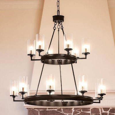 Urban Ambiance Luxury Rustic Chandelier,  40-3/8" x 47-1/8",  Charcoal Finish, UHP2893