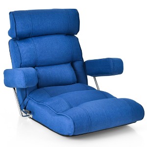 Costway Adjustable Lazy Sofa with Stepless Adjustable Back & 6-position Head/Lumbar/Seat Brown/Gray/Blue - 1 of 4