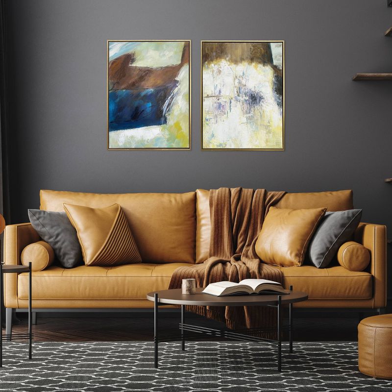 Gallery 57 (Set of 2) 24&#34;x36&#34; Earthen Harmony Abstract Hand Painted Floating Framed Canvas Wall Arts, 3 of 6