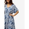 ellos Plus Size V-Neck Elastic Waist Midi Dress - 4 of 4