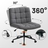NicBex 25"Wide Cross Legged Chair Linen Home Office Chair with Wheels&Adjustable Height,360° Swivel Chair for Home,Office,Vanity,Makeup&Study - 4 of 4