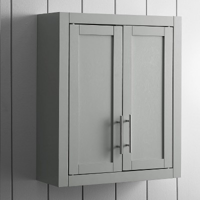 Savannah Gray Shaker-Style Wall Cabinet with Chrome Hardware