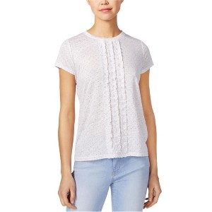 maison Jules Womens Let's Polka Dot Basic T-Shirt, White, X-Small - 1 of 1