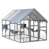 AZL1 Life Concept Pet Crates and Houses Large Outdoor Cat Enclosure with Multi Level Platforms Sun Shade, Gray, 108.26"*68.31"*59.84" - 3 of 4