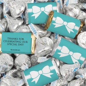116 Pcs Wedding Candy Favors Hershey's Miniatures & Kisses by Just Candy (1.5 lbs) - Bow - 1 of 2