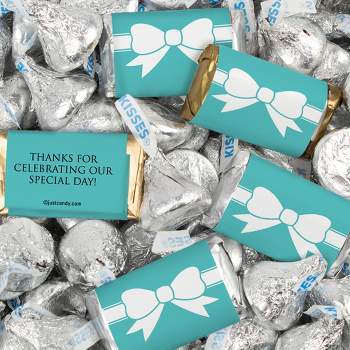 116 Pcs Rehearsal Dinner Wedding Candy Favors Hershey's Miniatures & Kisses  by Just Candy (1.5 lbs) - Taupe