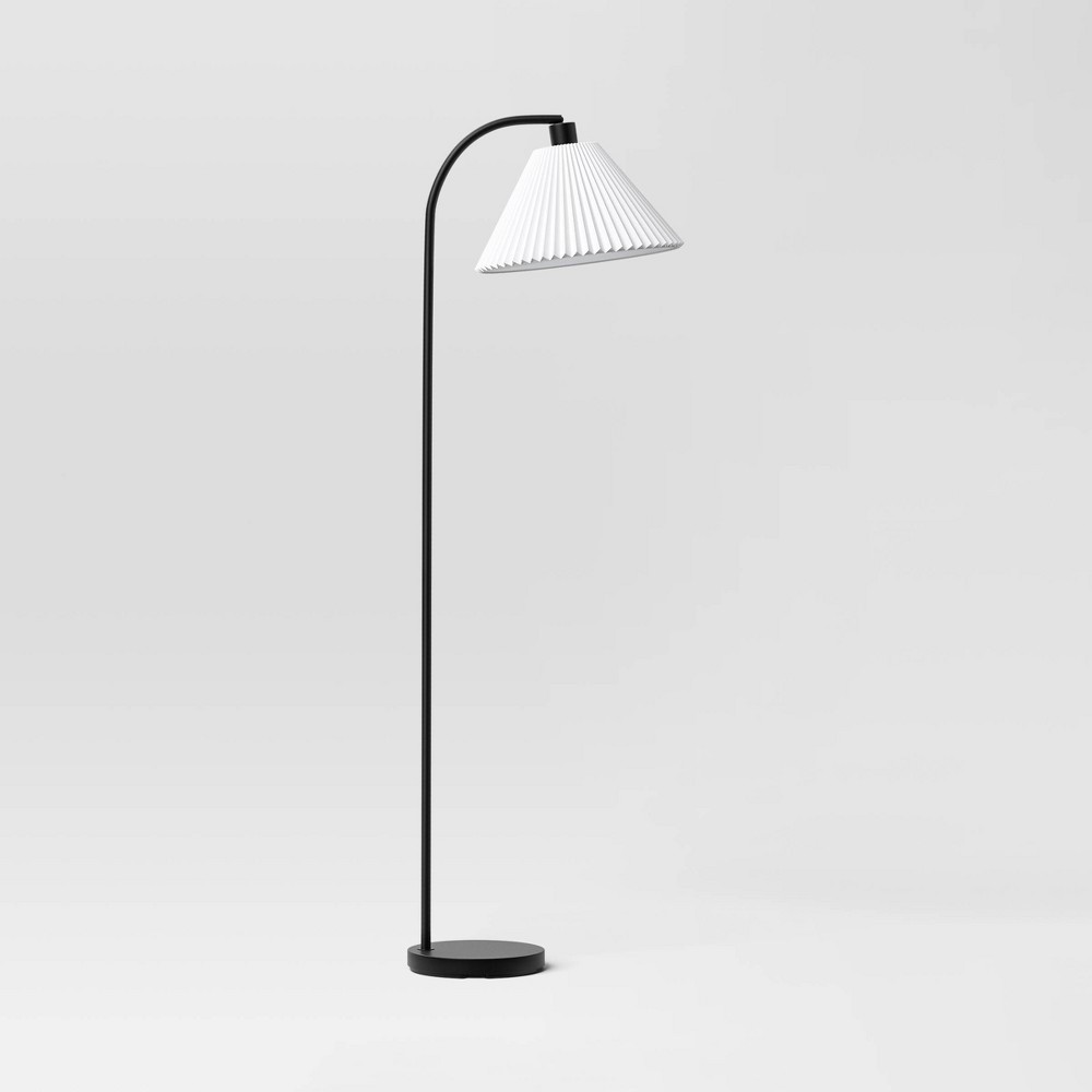 Photos - Floodlight / Street Light Downbridge Pleated Floor Lamp Black - Room Essentials™: Modern Empire Shad