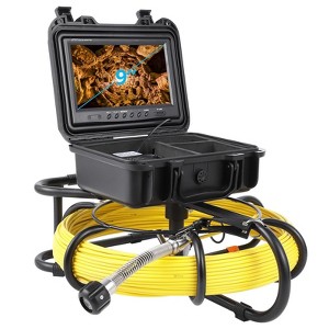 Sewer Inspection Camera, 165 Ft Plumber's Snake Camera with 9 Inch Hd LCD, Dvr and Adjustable LEDs, Snake with Markings - 1 of 4