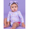 RuffleButts Baby/Toddler Girls UPF50+ Long Sleeve One Piece Rash Guard - 3 of 4