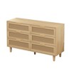 ORRD 59.06" Rattan Storage Cabinet w/6 Drawers & White Slides - Natural Dresser for Bedroom, Living Room Organization（Natural ） - 4 of 4
