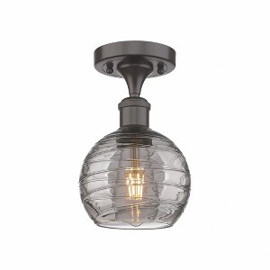 Athens Deco Swirl - 1 Light Semi-Flush Mount In Industrial Style-11 Inches Tall and 6 Inches Wide - 1 of 1