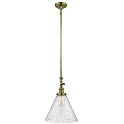 Cone - 1 Light Stem Hung Tiltable Mini Pendant In Industrial Style-18 Inches Tall and 12 Inches Wide