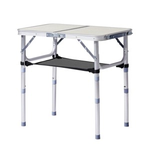 Syemin Folding Tables Outdoor Adjustable Camping Table, 2ft Portable Pinic Table, Foldable Lightweight Patio Side Table, White, 23.82"*15.83"*23.63" - 1 of 4