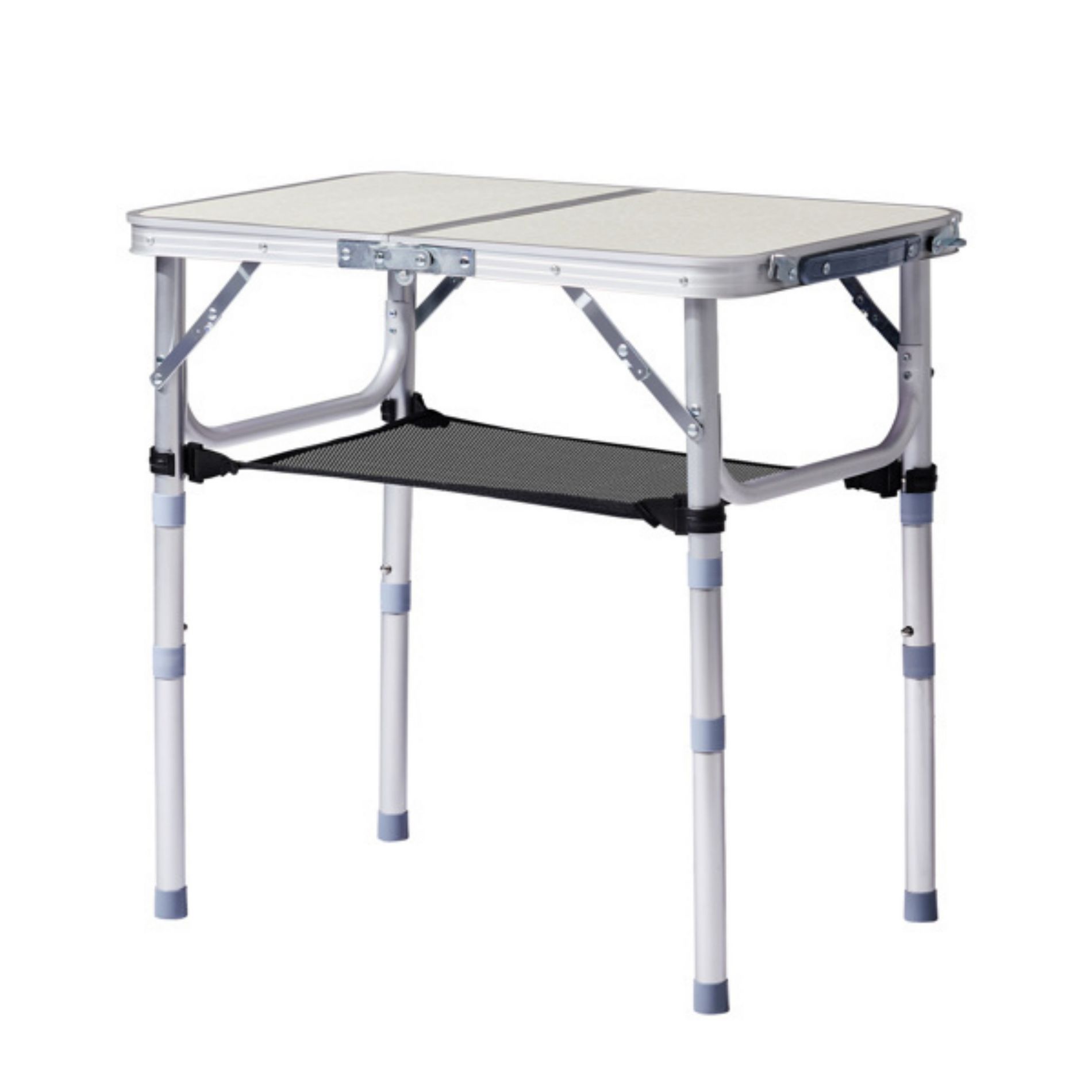Syemin Folding Tables Outdoor Adjustable Camping Table, 2ft Portable Pinic Table, Foldable Lightweight Patio Side Table, White, 23.82"*15.83"*23.63"