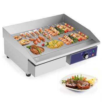 Costway 22'' Commercial Electric Griddle 110V 2000W Flat Top Countertop Grill 122℉-572℉