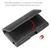 LUXMO Extra Large Horizontal Universal Leather Pouch w/ Card Slot - Black Black - 4 of 4