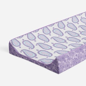 Bacati - Isabella Paisley Aqua/Lilac/Purple Paisley Changing Pad Cover - 1 of 4