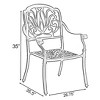 Indoor and Outdoor Bronze Dinning Set 2 Chairs with 1 Table Patio Cast Aluminum - 4 of 4