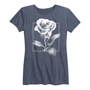 Women's - Instant Message - White Rose Short Sleeve Graphic T-Shirt - 1 of 4