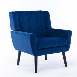 NicBex Velvet Accent Chair Modern Upholstered Armchair with Metal Legs,Side Chair with Lounge Seat for Living Room,Bedroom - 1 of 4