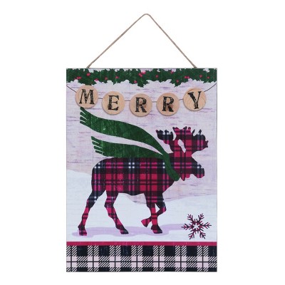 Transpac Wood 12 in. Multicolor Christmas Dimensional Animal Decor