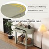 Elegant Retro Console Table with Curved Design and Smooth Glaze for Entryways, Living Rooms and hallways (Grey) - 4 of 4