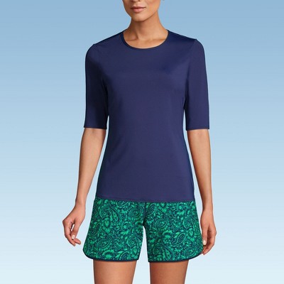 Lands' End Women's Elbow Sleeve Relaxed UPF 50 Rash Guard