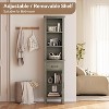 Narrow Storage Cabinet, Tall Bathroom Cabinet with Door and Drawer,Farmhouse Storage Cabinets for Bathrooms,Grey - 4 of 4