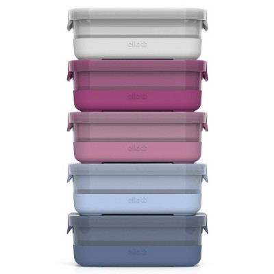 Ello 10pc Plastic Meal Prep Food Storage Container Set: Dishwasher & Microwave Safe, Multi-Colored