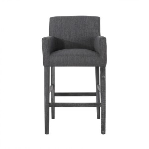 30.5" Upholstered Counter Stool with Armrests and Rubberwood Frame, Modern Comfortable Bar & Kitchen Seating - 1 of 4