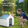 Tangkula Dog House for Medium Dogs Waterproof Plastic Dog Houses with Air Vents and Elevated Floor Outdoor Cat House Feeding Station Blue - 4 of 4