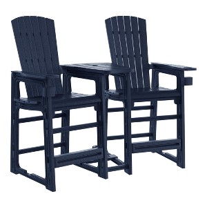 WestinTrends Azura Outdoor Tall Adirondack Chairs With Connecting Table Tray (Set of 2), White - 1 of 4