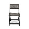 Sapphtopaz Foldable Outdoor Dining Chairs Set of 2 Wicker Patio Chairs with Woven Seat for Poolside, Garden, Backyard - 2 of 4