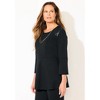 Catherines Women's Plus Size Black Label Peplum Top - 4 of 4