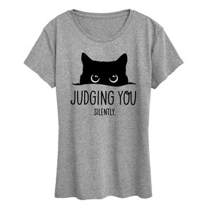 Women's - Instant Message - Cat Judging You Silently Short Sleeve Graphic T-Shirt - 1 of 4
