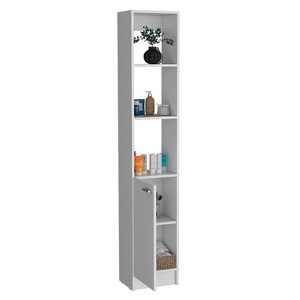 NicBex 70.87 Inch Tall Bathroom Storage Cabinet,Slim Storage Cabinet with Open Shelves and Adjustable Shelf - 1 of 4