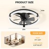Airsurfer 23" Flush Mount Ceiling Fan with Light and Remote Control 6-Speed DC Motor Ceiling Fan with 3-Color Dimmable LED Ring Light, Memory Function - 3 of 4