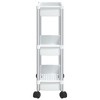 VidaXL 3-Tier Storage Trolley Silver and White Aluminum - 4 of 4