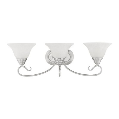 Coronado Brushed Nickel 3-Light Vanity with White Alabaster Glass