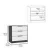 CAVINAS 3-Drawer Dresser,Modern Chest of Drawers with Metal Handles,Freestanding Storage Cabinets for Living Room,Entryway - 3 of 4