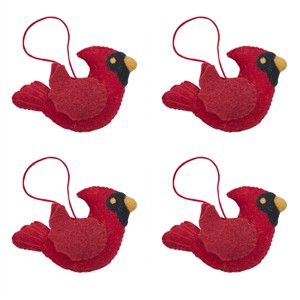 Park Designs Cardinal Felt Ornament Set of 4 - 1 of 3