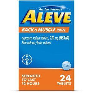 Aleve Naproxen Sodium 220mg Back & Muscle Pain Tablets, 24 Count - 1 of 3