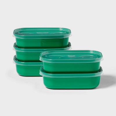 10pc (set of 5) Single Compartment Plastic Meal Prep Food Storage Container Set - Room Essentials™