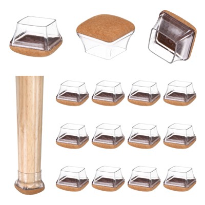 Unique Bargains Silicone Square Chair Leg Caps Floor Protectors 16 Pcs