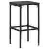 vidaXL Bar Stools with Cushions 3 pcs Black Poly Rattan - 3 of 4