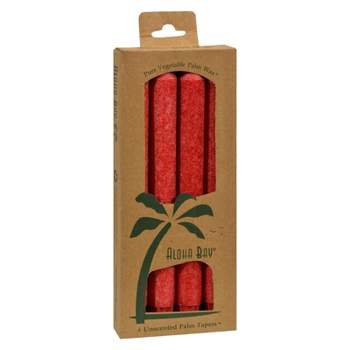 Aloha Bay Red Unscented Palm Taper Candles - 4 ct